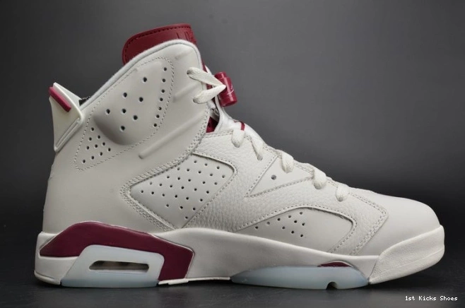 1st Kicks Jordan 6 white 384664-116 Maroon Retro Air 0717